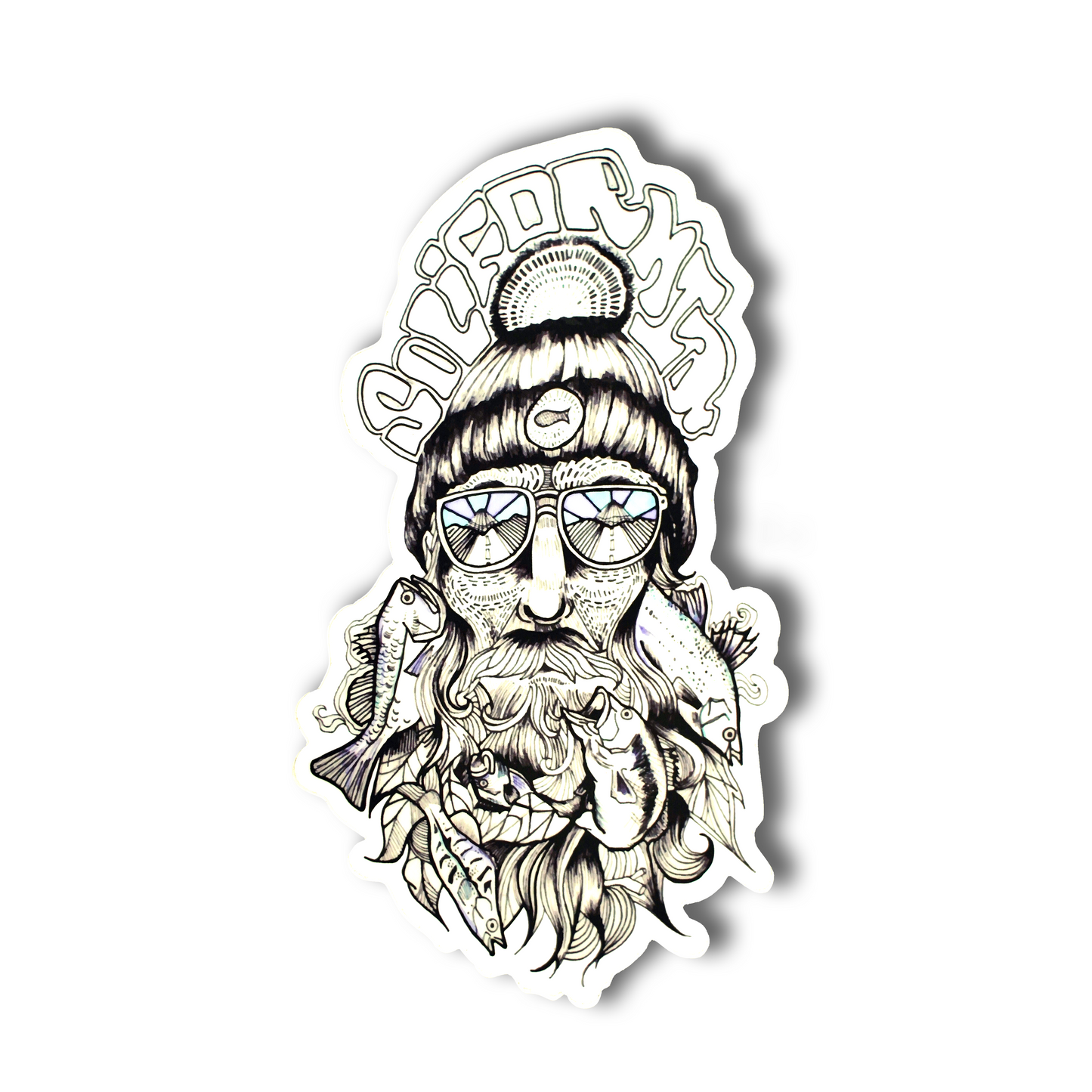Bearded Fisherman Decal